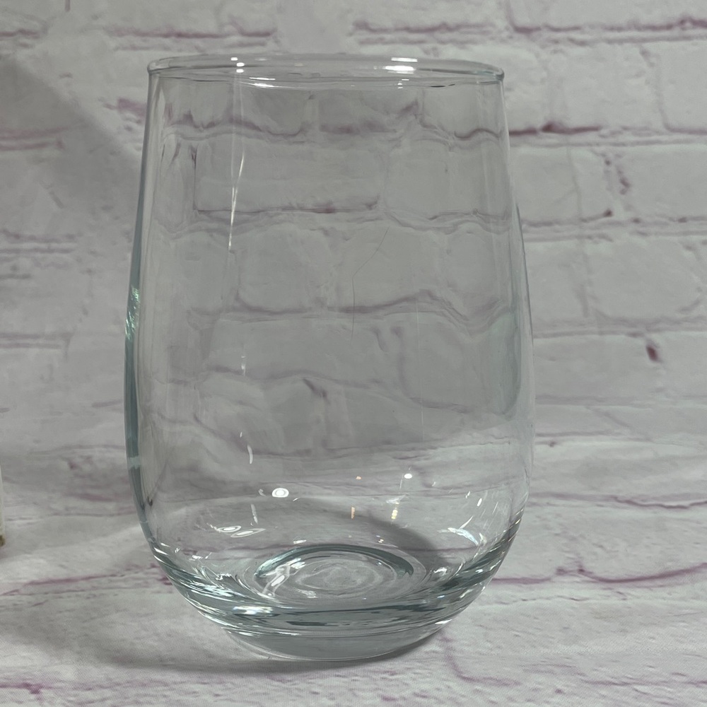Isaac Mizrahi Merlot Stemless Clear Glass Goblets Boxed Set of 10 - Picture 6 of 6